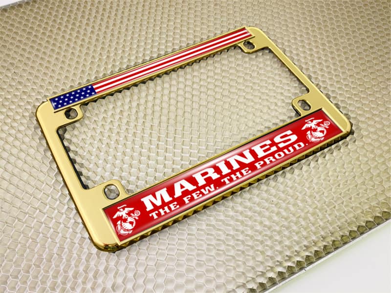 USMC - Marines. The Few. The Proud. - Motorcycle Metal License Plate Frame (rw)